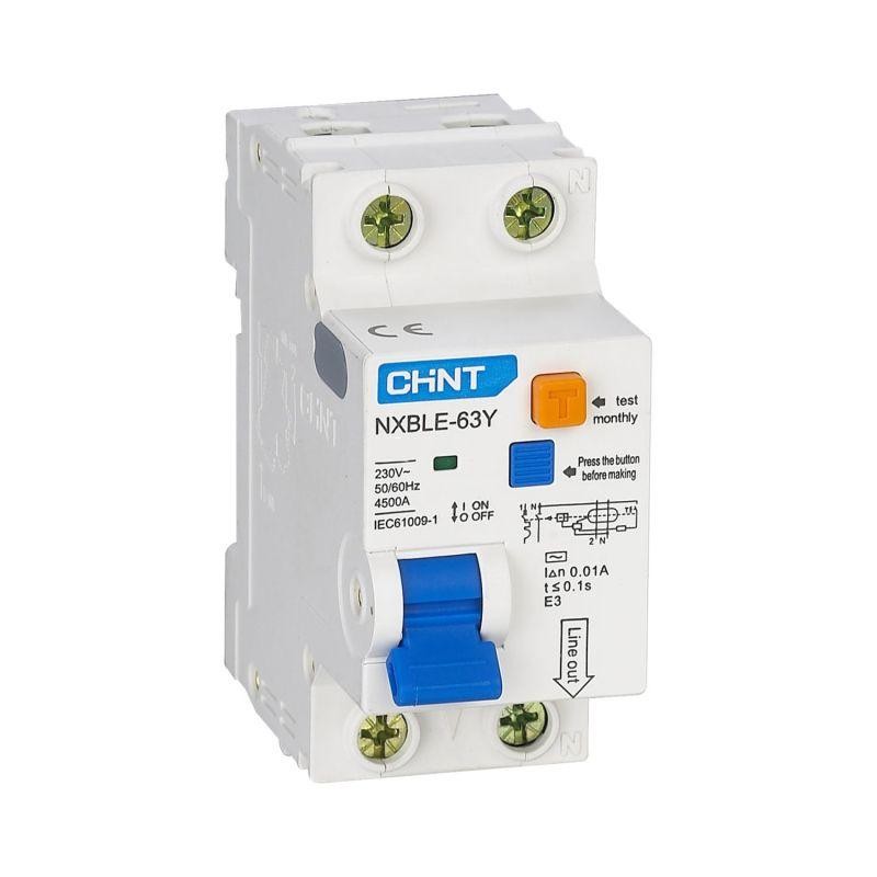 Диф. автомат NXBLE-63Y 1P+N 25А 30mA электронный тип AС, х-ка С, 4,5kA (R) (CHINT)